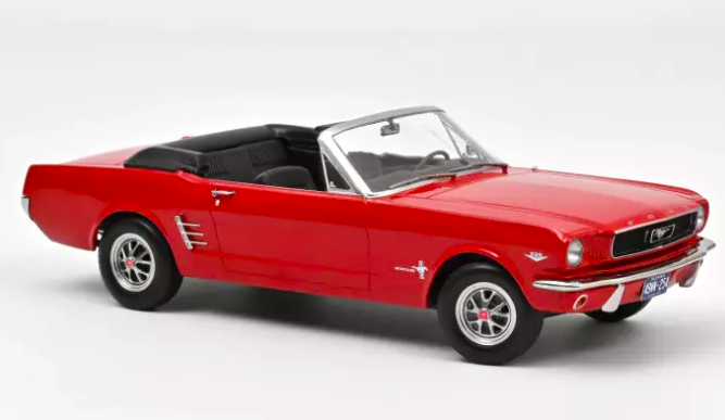 Ford Mustang Cabriolet 1966 Rouge Signal Flare - NOREV 1/18