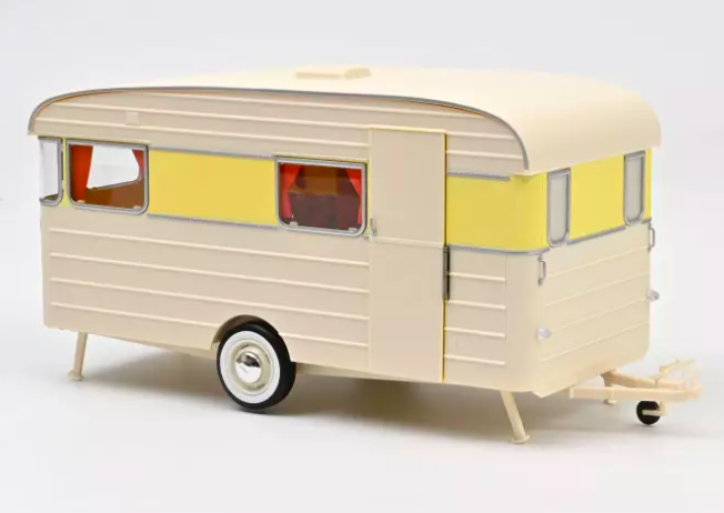 Citroën DS 19 1960 Jaune Jonquille + Caravane Digue Panoramic - NOREV 1/18