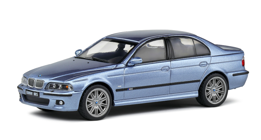 BMW M5 E39 SILVER WATER BLUE 2000 - SOLIDO 1/43