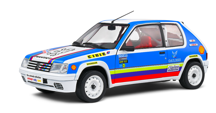 PEUGEOT 205 RALLYE 1,9L SCHWAB COLLECTION 1990 - SOLIDO 1/18