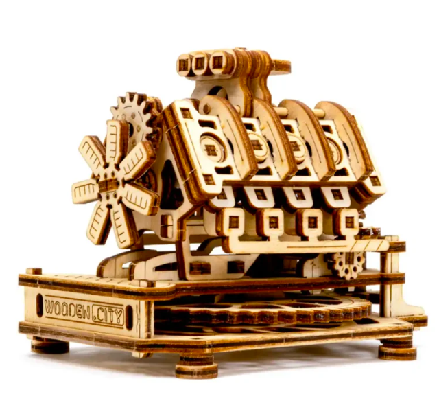 3D wooden puzzles V8 engine