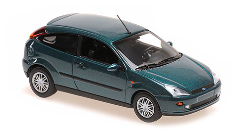 FORD FOCUS 2-DOOR 1998 GREEN METALLIC - MAXICHAMPS 1/43