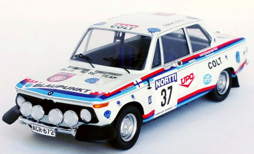 BMW 2002 HEIKKI ENOMAA / MATTI HANKAVAARA 14EME RALLYE 1000 LACS 1974 TROFEU 1/43°