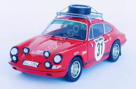 PORSCHE 911 S GERARD LAROUSSE / MAURICE GELIN 2nd RALLYE MONTE-CARLO 1969 TROFEU 1/43°