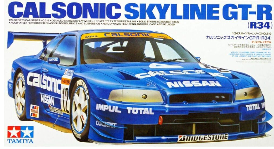 NISSAN SKYLINE GT-R R34 CALSONIC TAMIYA 1/24°
