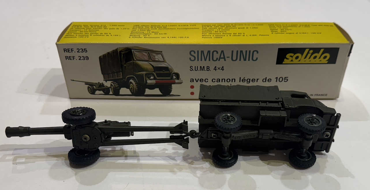 SIMCA-UNIC 4X4 AVEC CANON DE 105 SOLIDO 1/43°