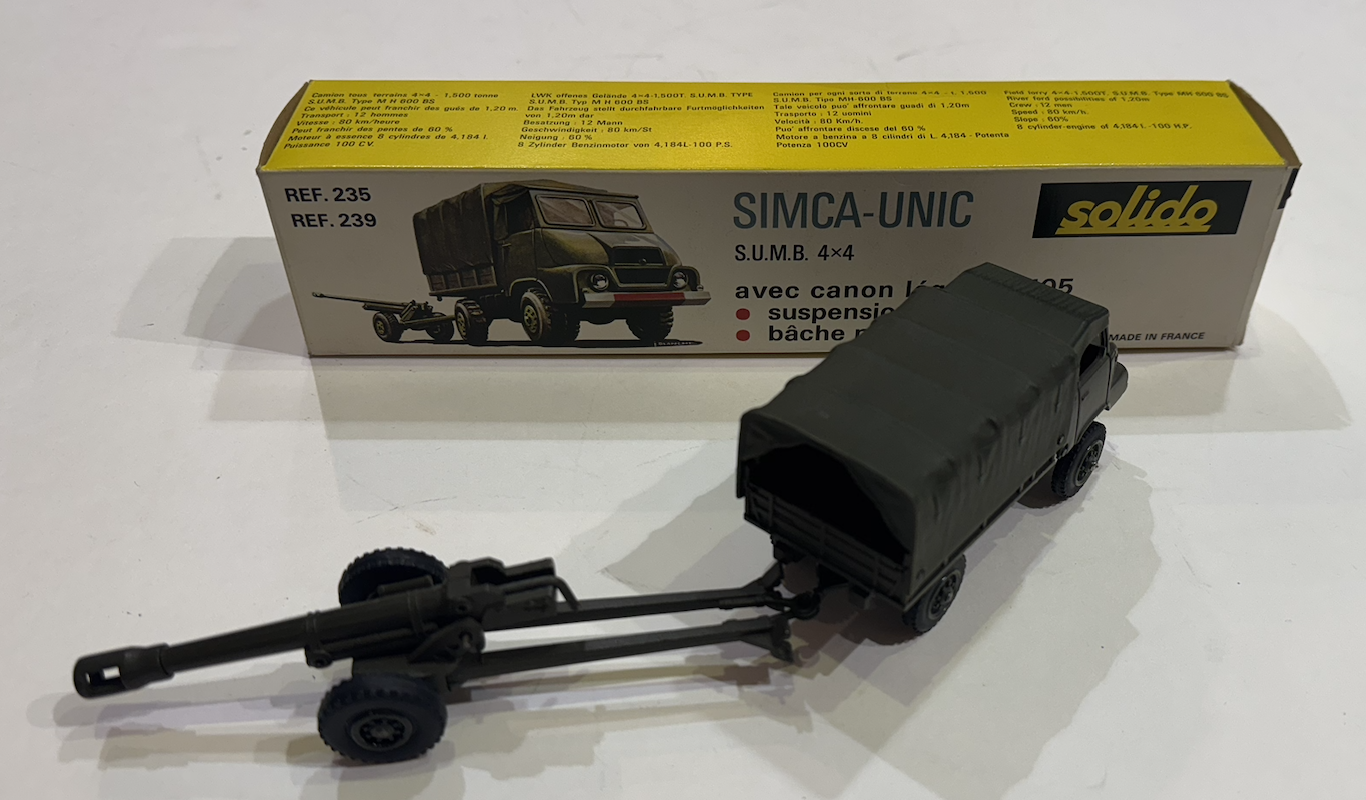 SIMCA-UNIC 4X4 AVEC CANON DE 105 SOLIDO 1/43°