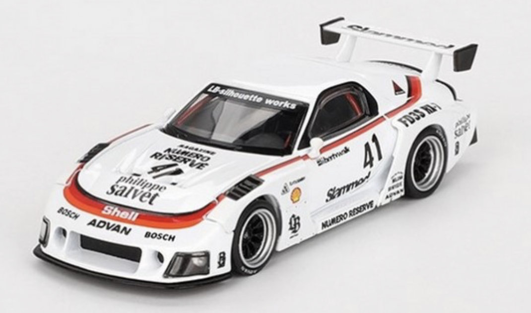 MAZDA RX-7 LB SUPER SILHOUETTE N°41 NUMERO RESERVE RHD MINI GT 1/64°