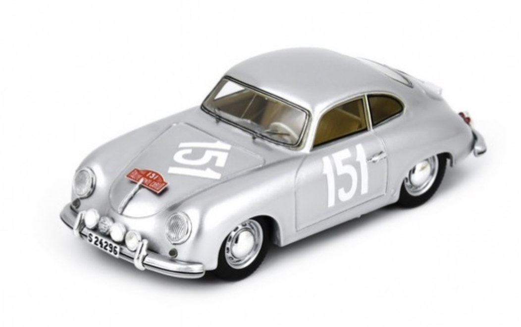 PORSCHE 356 1300 #151 MONTE CARLO RALLY 1955 SPARK 1/43°