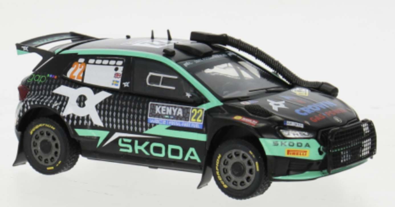 SKODA FABIA RALLY 2 (2023) N°22 WRC2 SAFARI RALLY KENYA 2024 IXO 1/43°