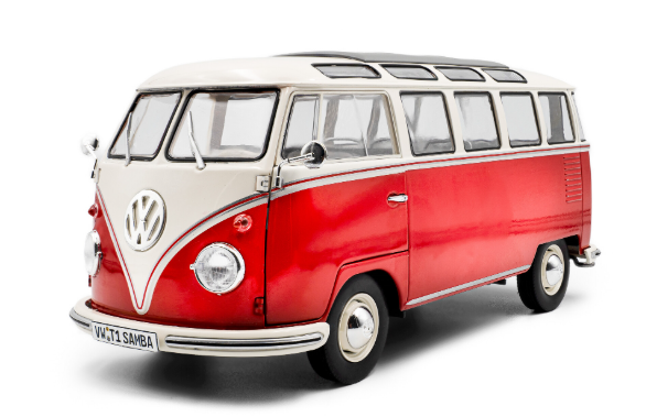 VW COMBI T1 SAMBA ROUGE SOLIDO 1/18°
