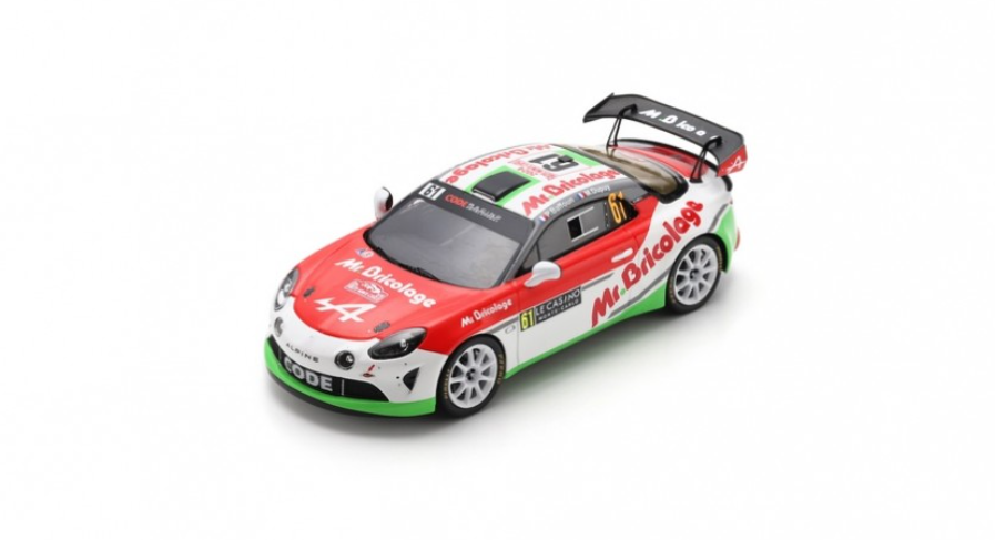 ALPINE A110 Rally RGT N°61 Code Racing Development 1er RGT Rallye Monte Carlo 2024 P. Baffoun - M. Dupuy 1/43 SPARK