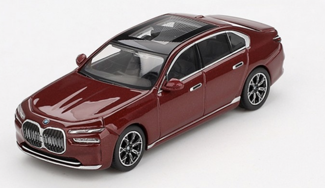 BMW I7 XDrive60 Aventurin Red 2023 MINI GT 1/64