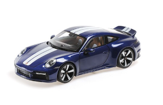 PORSCHE 911 SPORT CLASSIC 2022 BLUE MINICHAMPS 1/18°
