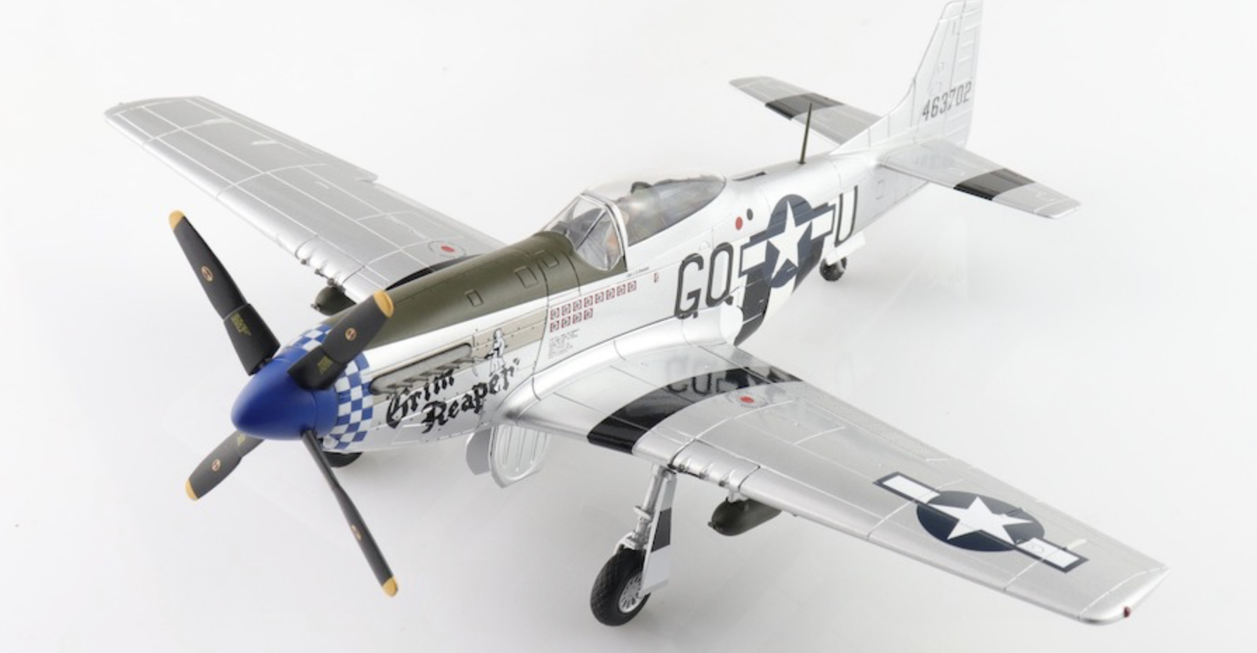 P51D Mustang "Grim Reaper" 463702, 355th FS, 9th USAAF, 1945 Hobbymaster 1/72