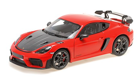 PORSCHE CAYMAN GT4RS PACK WEISSACH ROUGE 2024 MINICHAMPS 1/18°