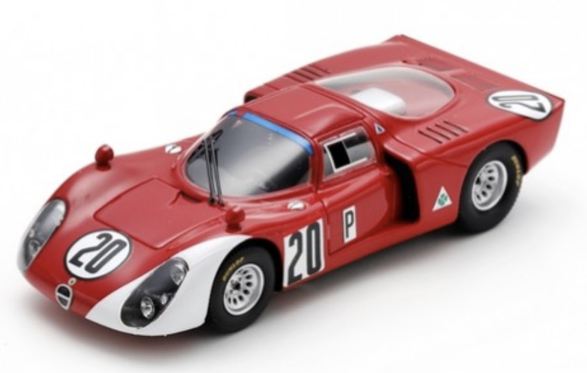 ALFA ROMEO T33-2 N°20 5ème 24H Daytona 1968 -U. Schütz - N. Vaccarella SPARK 1/43