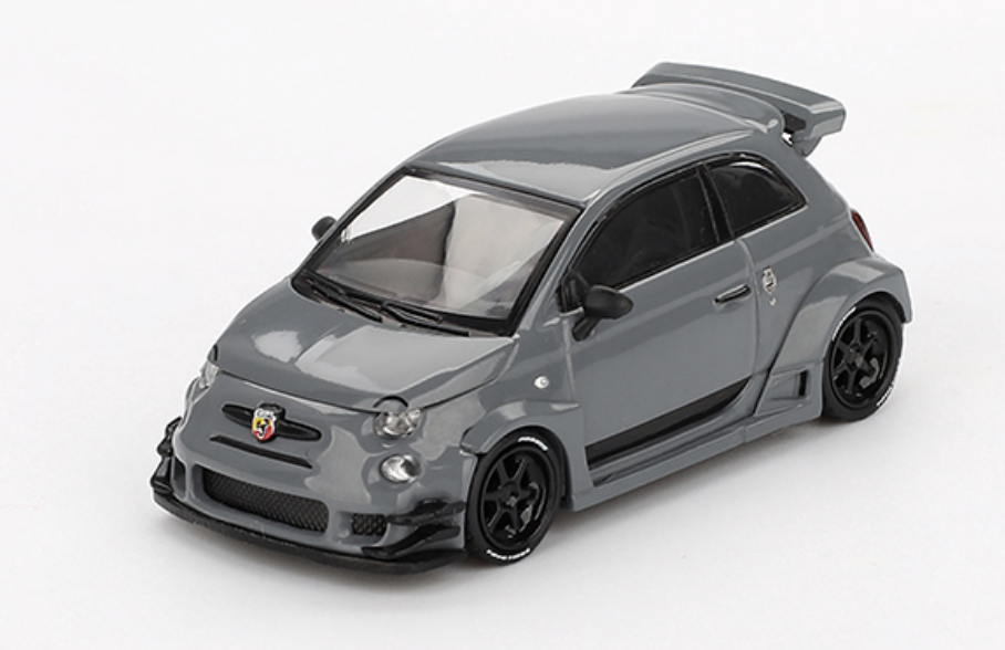 Abarth 595 LB-WORKS x Abas Works gris MINI GT 1/64