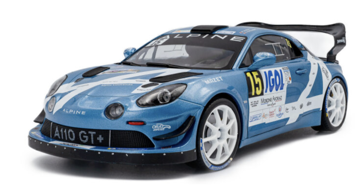 Alpine A110 RGT + No 15 Astier Mont Blanc 2024 SOLIDO  1/18