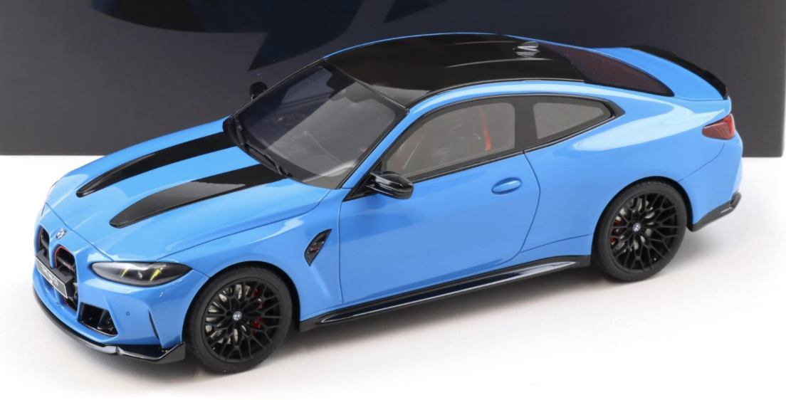 BMW M4 CS G82 Coupe Rivera bleu 2024 GT SPRIT 1/18