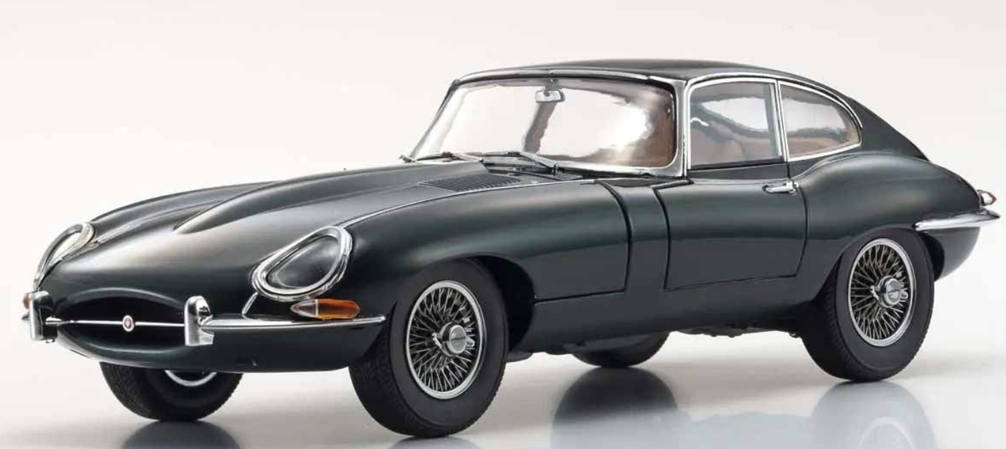 JAGUAR E-TYPE 3.8L COUPE MK1 1961 BRITISH RACING VERT KYOSHO 1/18