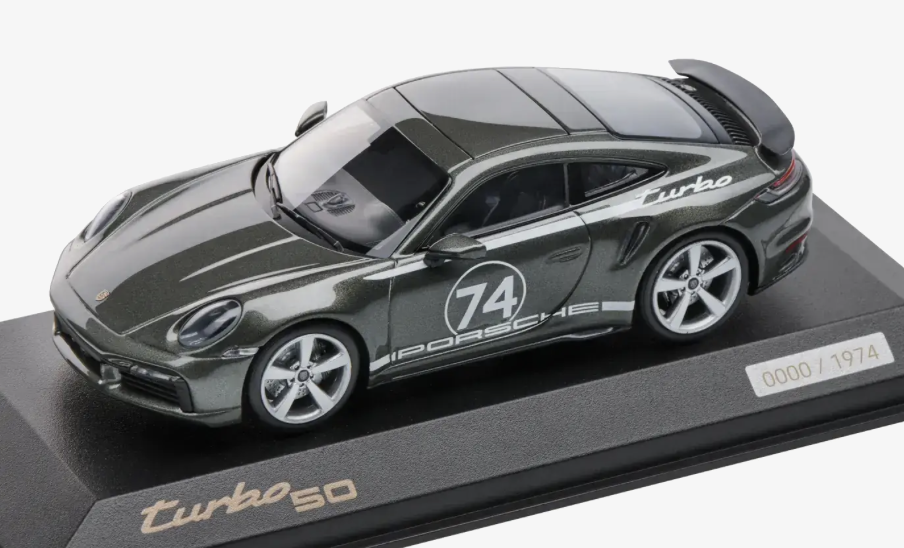 Porsche 911 Turbo S Type 992 2024 50th Anniversary Aventurine Green Minichamps 1/43
