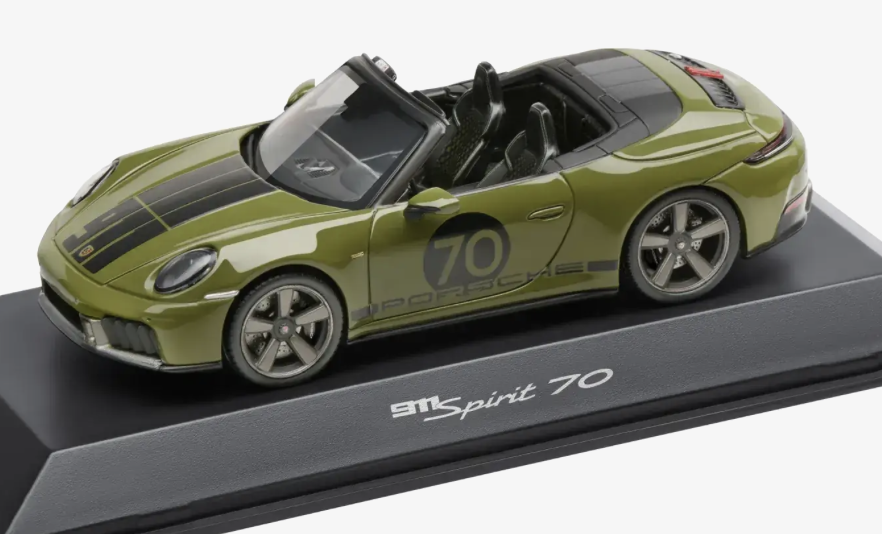 Porsche 911 Spirit 70 Type 992 Cabriolet 2025 Olive Neo Spark 1/43