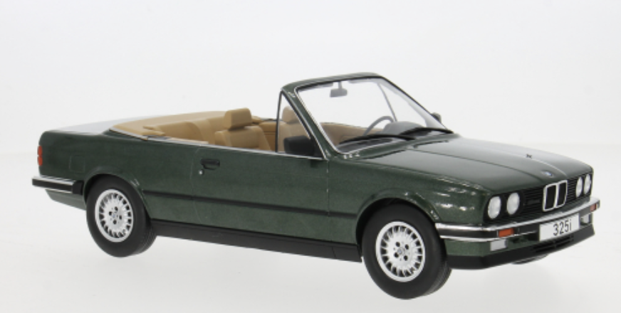 BMW 325i (E30) CABRIOLET 1985 DARK GREEN MODELCAR 1/18