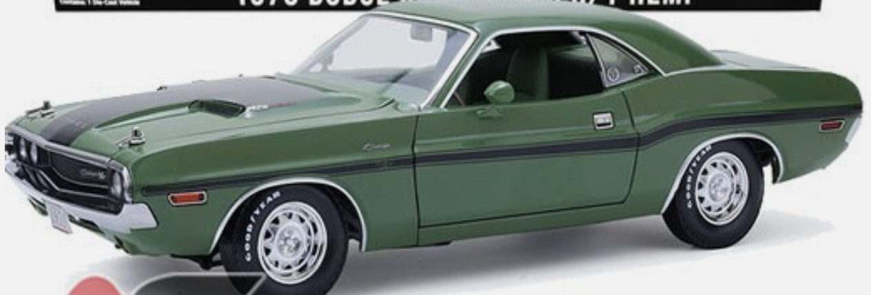 DODGE CHALLENGER R/T 426 1970  HEMI GREENLIGHT 1/18