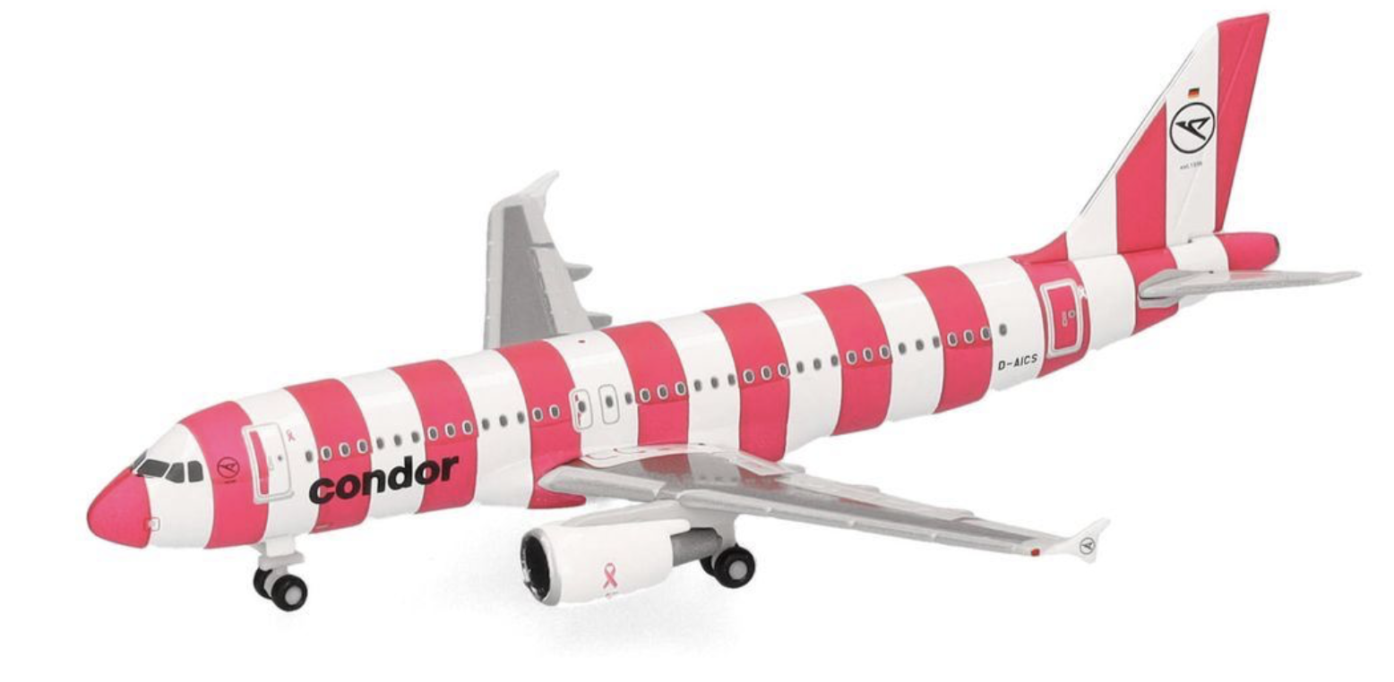 Condor Airbus A320 FlyPink Plane D-AICS herpa 1/500