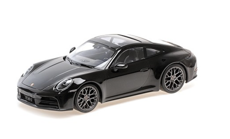 Porsche 911 992.2 Carrera Coupe 2024 Black Metallic Minichamps 1/18