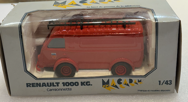 RENAULT 1000KG CAMIONNETTE POMPIER DE NARBONNE MACADAM 1/43