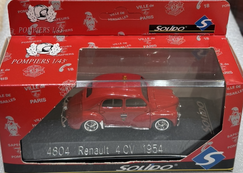 RENAULT 4CV 1954 FIREFIGHTER SOLIDO 1/43