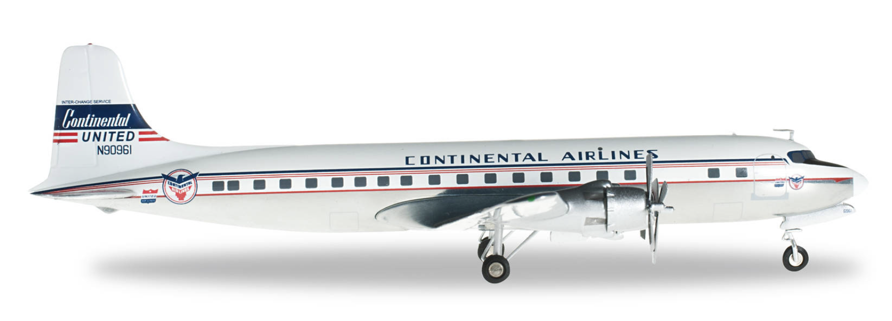 Continental Airlines / United Air Lines Douglas DC-6B HERPA 1/200