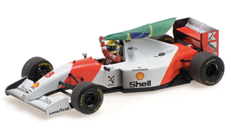 MCLAREN FORD MP4/8 – AYRTON SENNA – WINNER AUSTRALIAN GP 1993 WITH FLAG – DIRTY VERSION MINICHAMPS 1/43
