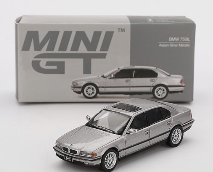 BMW 750IL Aspen Silver Metallic MiniGT 1/64°