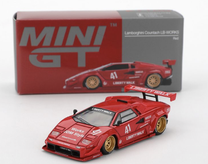Lamborghini Countach LB-Works Red MiniGT 1/64°