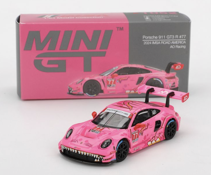 Porsche 911 GT3 R #77 2024 IMSA ROAD AMERICA AO Racing Minigt 1/64°