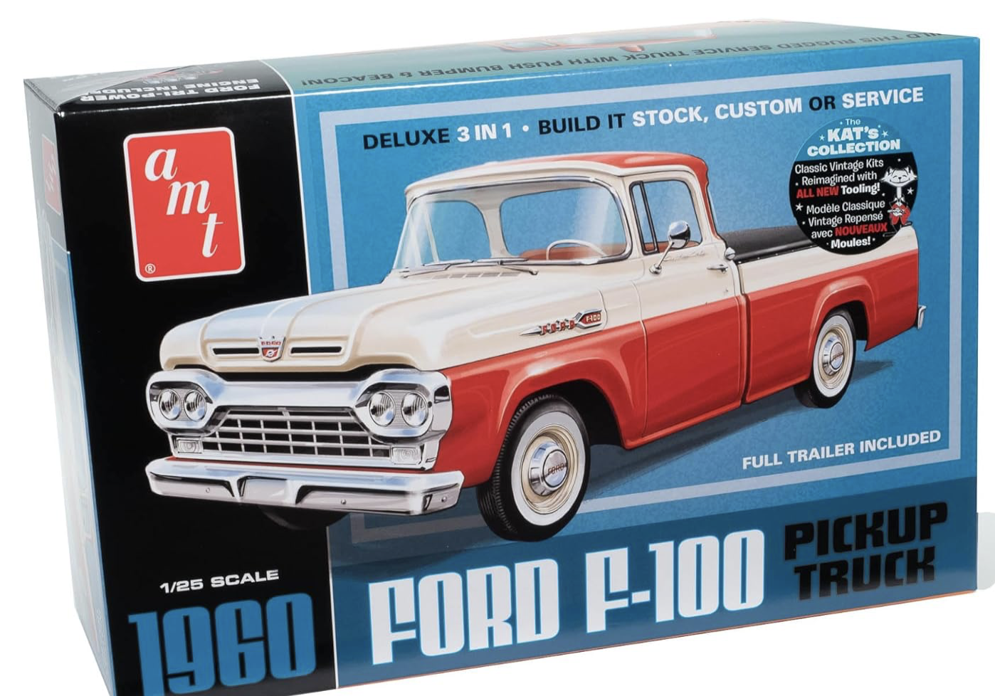 Pickup Ford F-100 1960 avec Nouvel Outillage de remorque AMT 1/25