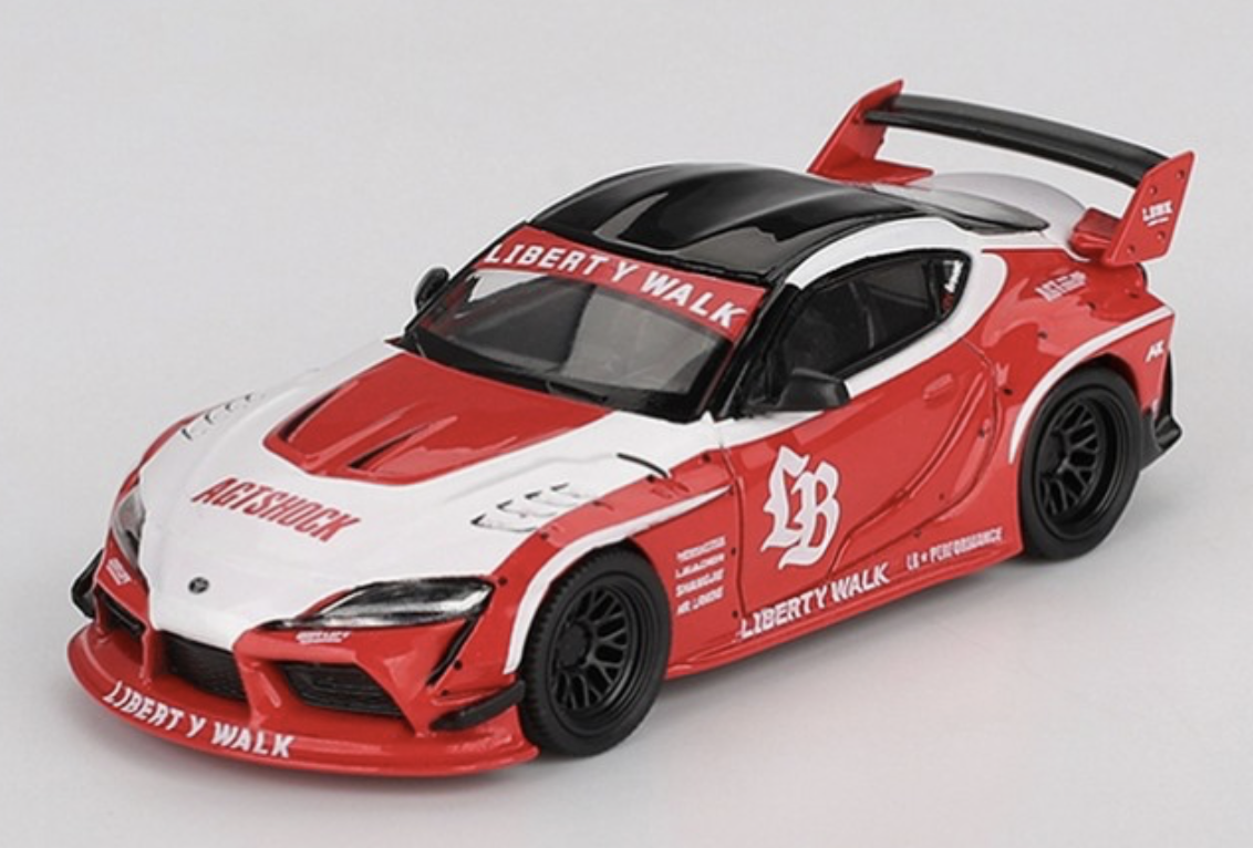 TOYOTA GR Supra LB-WORKS Red/White 2025 MINI GT 1/64