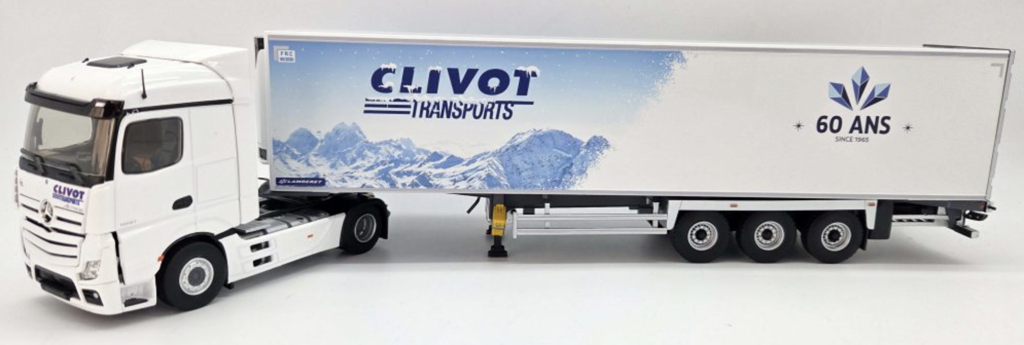 MERCEDES ACTROS 5 SEMI LAMBERET 60 ANS CLIVOT TRANSPORTS Eligor 1/43