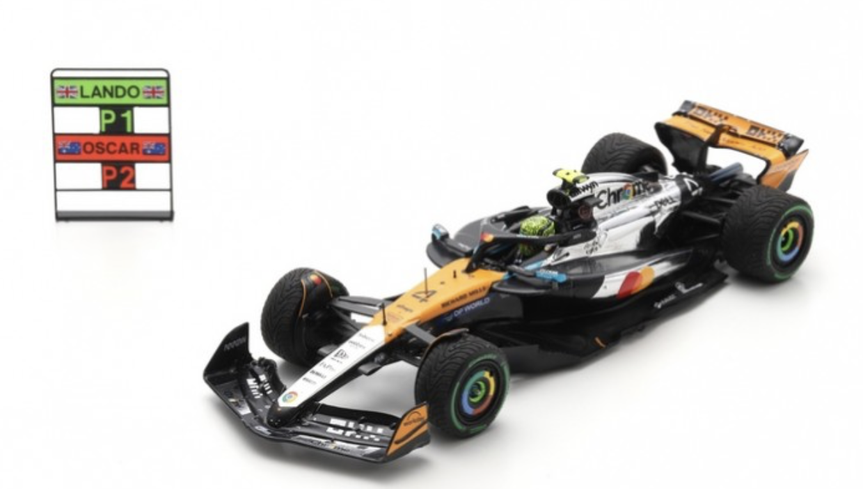 MCLAREN MCL39 N°4 McLaren Formula 1 Team Vainqueur GP GB 2025 + Pit board spark 1/43