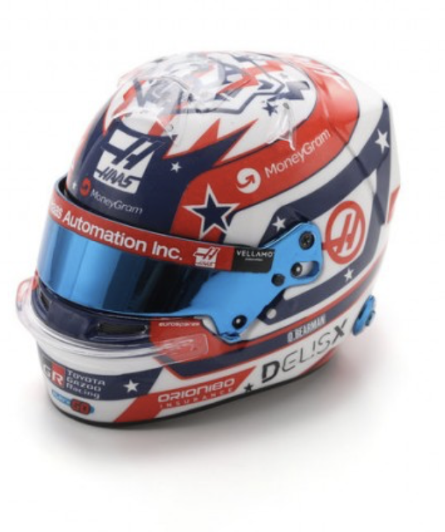 CASQUE Ollie Bearman MoneyGram Haas F1 Team GP US 2025 spark 1/5