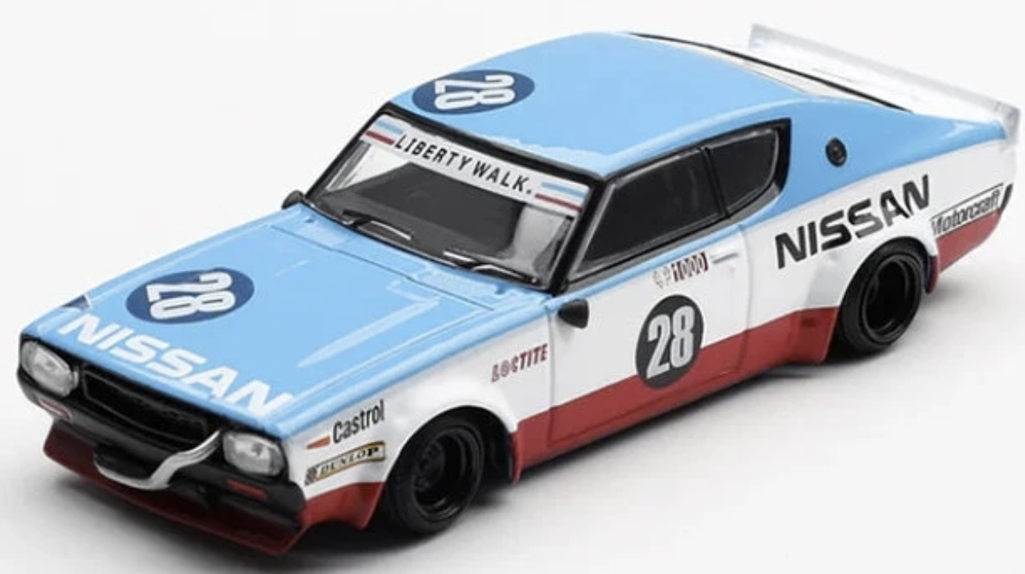 NISSAN SKYLINE KENMERI LIBERTY WALK NISSAN RACING '75 MINI GT 1/64