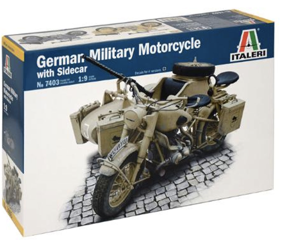 MOTO MILITAIRE : BMW R75 & SIDECAR  ITALERI 1/9
