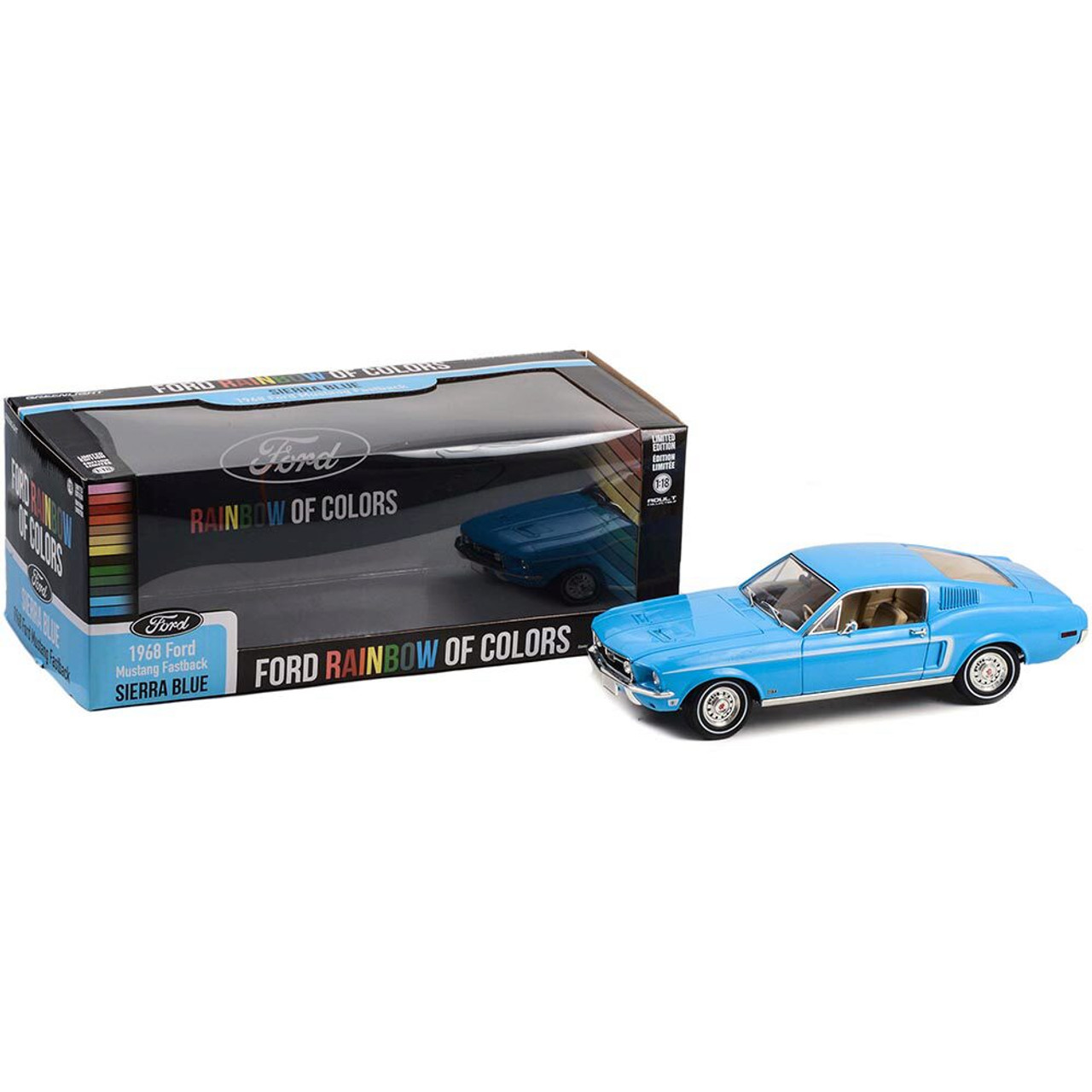 FORD RAINBOW OF COLORS SIERRA BLUE 1968 FORD MUSTANG FASTBACK