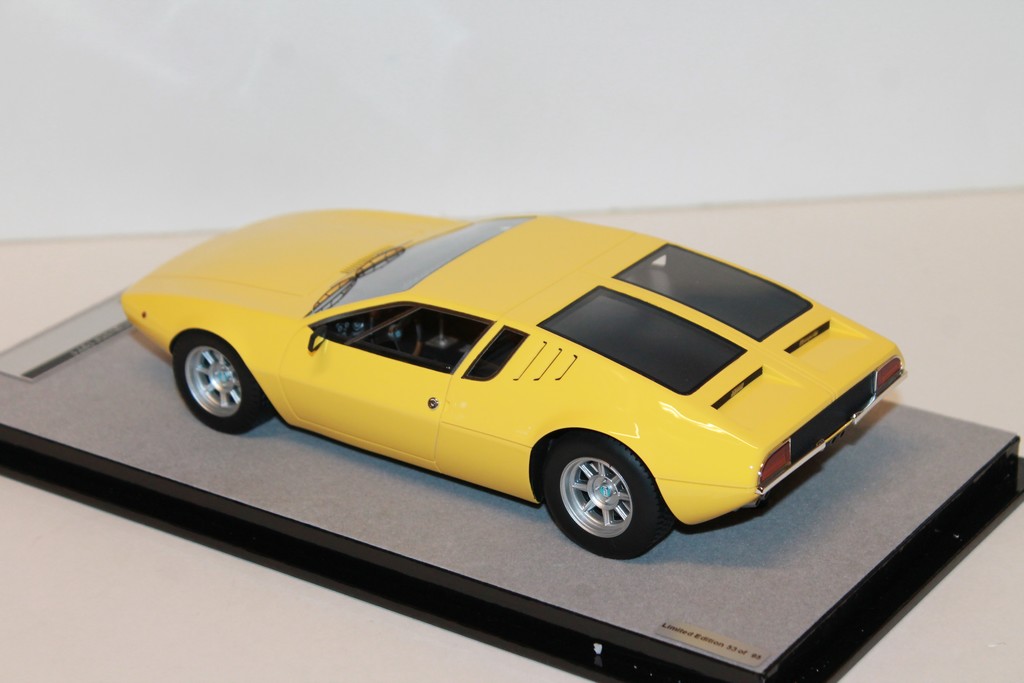 DE TOMASO MANGUSTA 1971 JAUNE TECNOMODEL 1/18°