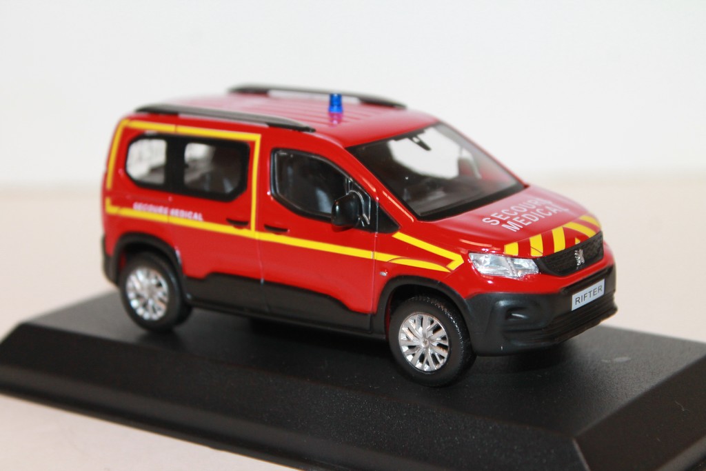 PEUGEOT RIFTER 2019 POMPIERS SECOURS MEDICAL NOREV 1/43°