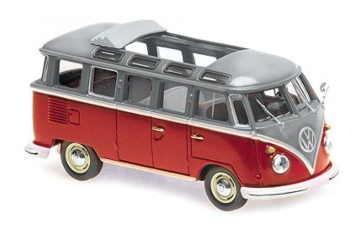 VOLKSWAGEN T1 SAMBUS BUS RED 1963 MAXICHAMPS 1/43°