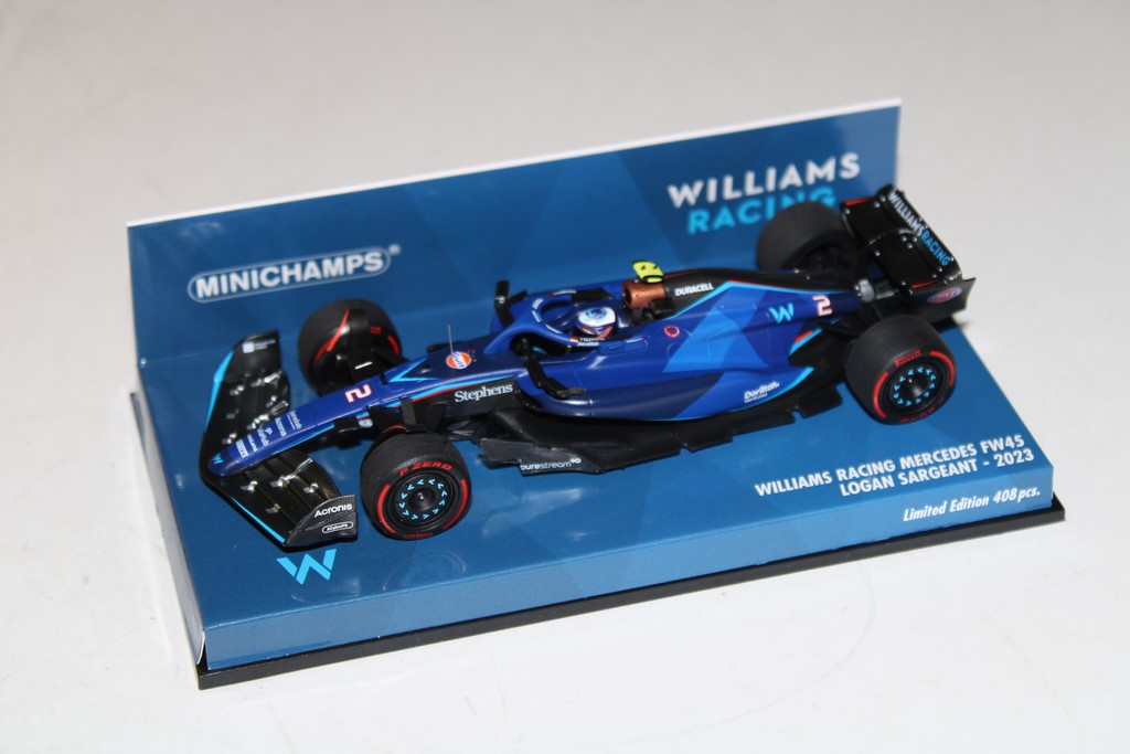 WILLIAMS RACING MERCEDES FW45 LOGAN SARGEANT 2023 MINICHAMP 1/43°